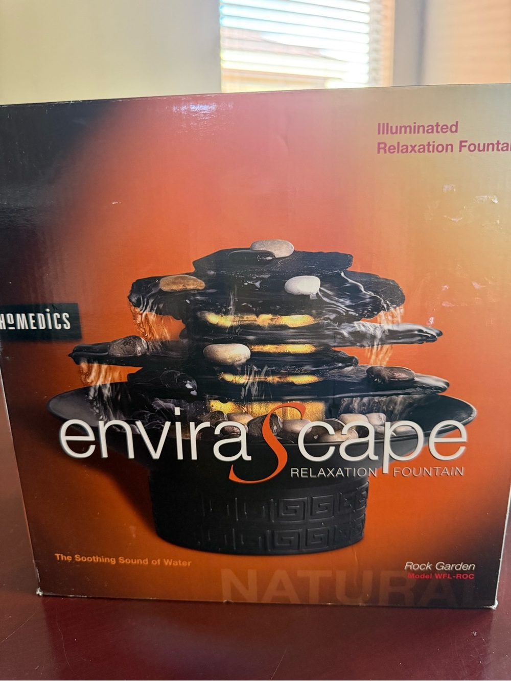 Homedics EnviraScape Rock Garden Tabletop Fountain - Black